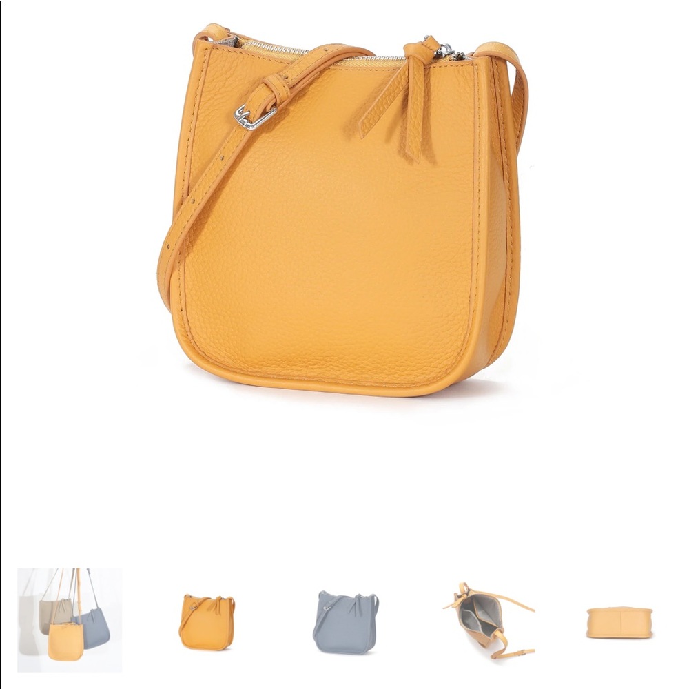 Madison Beaute Calvi Crossbody Cow Leather Yellow Bag. Like new